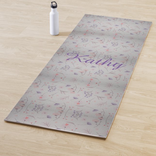 Pretty Watercolor Flowers Yoga Mat (In Situ)