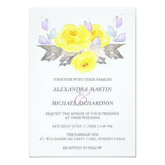 Purple And Yellow Wedding Invitations Announcements Zazzle