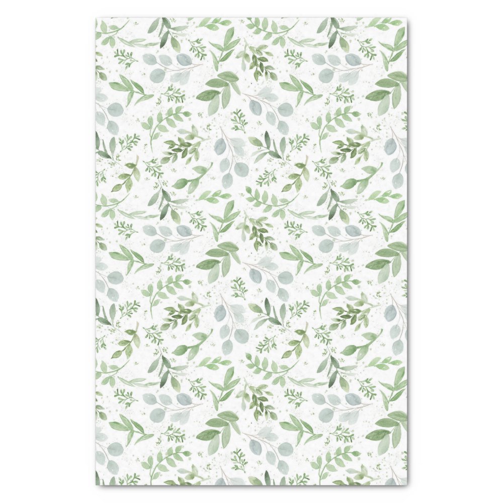 Discover Pretty Watercolor Greenery Eucalyptus Pattern Tissue Paper