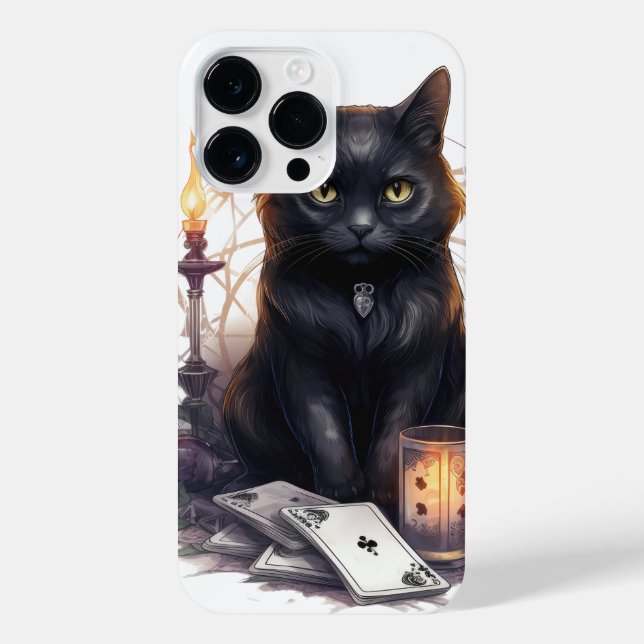 PRETTY WATERCOLOR HALLOWEEN BLACK KITTEN iPhone CASE (Back)