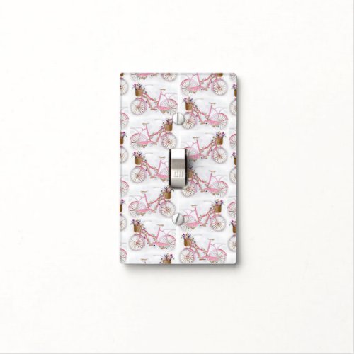 Pretty watercolor hand paint vintage bicycle light switch cover