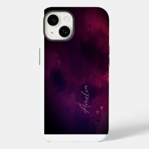 Pretty Watercolor Heart Personalized iPhone 14 Case