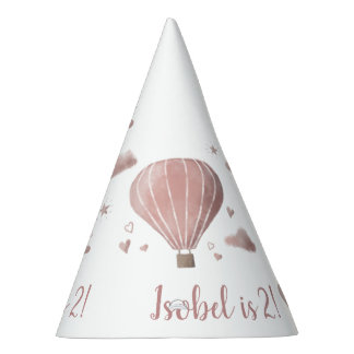 Pretty Watercolor Hot Air Balloon Party Hat