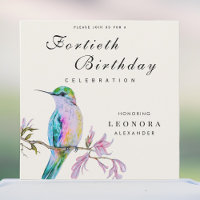 Pretty Watercolor Hummingbird ANY Birthday Party