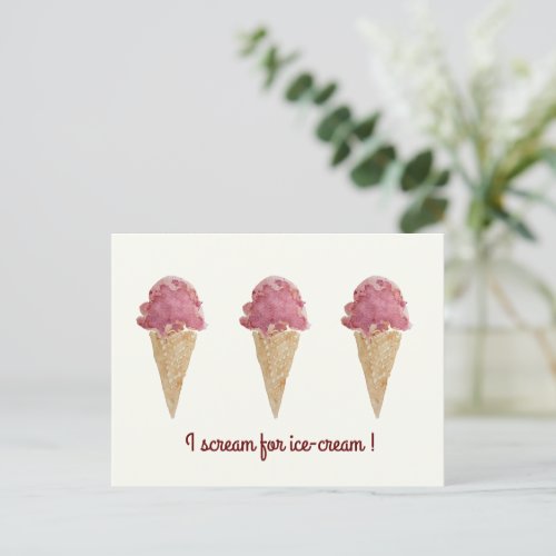 Pretty watercolor ice card for any occasion