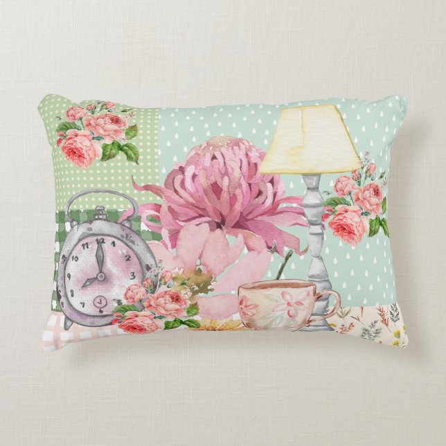 Pretty watercolor illustrations like flowers Pink Accent Pillow (Front)