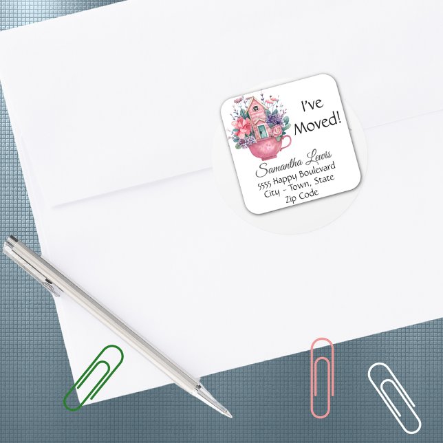 Pretty Watercolor I've Moved 1.5in Address Sticker (Creator Uploaded)