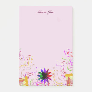 Pretty Watercolor Lotus Flower Boarder Post-it Notes