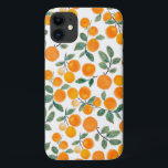 Pretty Watercolor Orange Citrus Botanical Pattern iPhone 11 Case<br><div class="desc">Stylish fruit pattern watercolor paintings with oranges and leaves.</div>