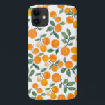 Pretty Watercolor Orange Citrus Botanical Pattern iPhone 11 Case<br><div class="desc">Stylish fruit pattern watercolor paintings with oranges and leaves.</div>