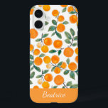 Pretty Watercolor Orange Citrus Personalized iPhone 16 Plus Case<br><div class="desc">Stylish fruit pattern watercolor paintings with oranges and leaves,  personalized with your name.</div>