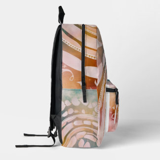Pretty Watercolor pastel colored rainbow Printed Backpack