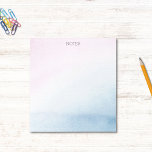 Pretty Watercolor Pink Blue Pastel Notepad<br><div class="desc">A pretty watercolor effect pattern in soft pink and blue with 'Notes" in modern grey typography at the very top. A lovely addition to your home office,  work place or as a gift for someone.</div>