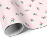 Pink and White Botanical Shelf and Drawer Liner Wrapping Paper