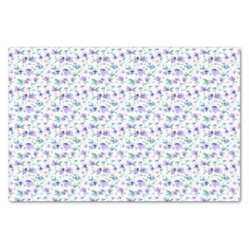 Pretty Watercolor Purple Ditsy Floral Pattern Tissue Paper by KeikoPrints at Zazzle