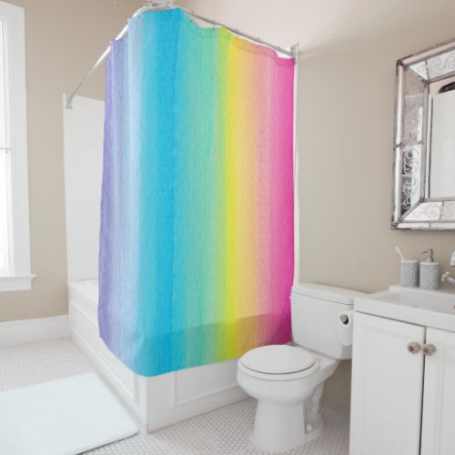 Pretty Watercolor Rainbow Shower Curtain