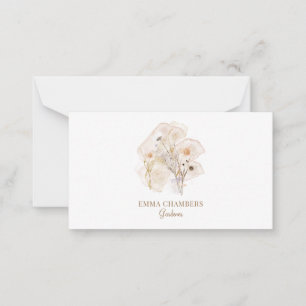 Pretty Watercolor Rustic Pressed Flowers Gardener Note Card