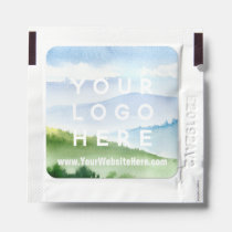 Pretty Watercolor Scene Your Logo Website Address Hand Sanitizer Packet