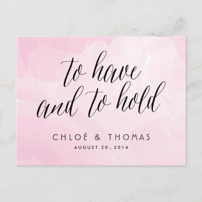 Pretty Watercolor Script RSVP Response Invitation Postcard (Front)