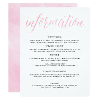 Wedding Stationery Save The Dates Invitations Pretty Watercolor Script Wedding Information Card
