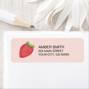 Pretty Watercolor Strawberry Fruit Cute Label