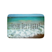 Pretty Watercolor Style Beach Ocean Turquoise Bath Mat (Front)