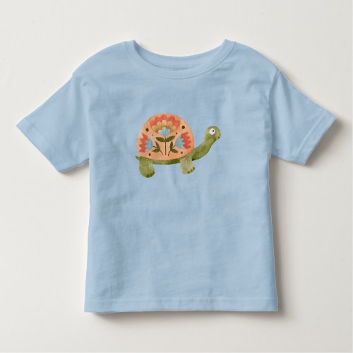 Pretty Watercolor Turtle Girls Toddler T_shirt