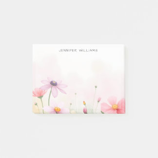 Pretty  Watercolor Wildflowers Meadow Post-it Notes