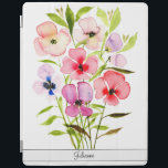 Pretty Watercolor Wildflowers with Name iPad Smart Cover<br><div class="desc">This beautiful iPad cover features a hand painted bouquet of watercolor wildflowers. The colorful hues include red,  pink,  purple,  blue,  green,  peach and a variety of other shades. The pretty feminine design is perfect for any woman,  and her name is across the bottom in elegant script lettering.</div>