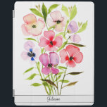 Pretty Watercolor Wildflowers with Name iPad Smart Cover<br><div class="desc">This beautiful iPad cover features a hand painted bouquet of watercolor wildflowers. The colorful hues include red,  pink,  purple,  blue,  green,  peach and a variety of other shades. The pretty feminine design is perfect for any woman,  and her name is across the bottom in elegant script lettering.</div>