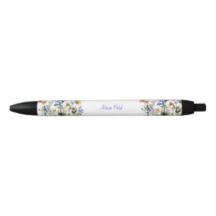 Pretty Watercolor Wildflowers   your name Pen