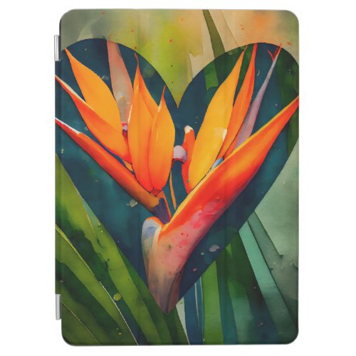 PRETTY WATERCOLOR YELLOW ORANGE BIRD OF PARADISE iPad AIR COVER