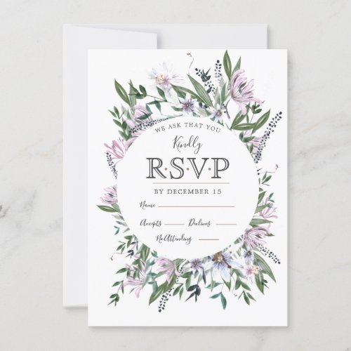 Pretty watercolour floral border invitation