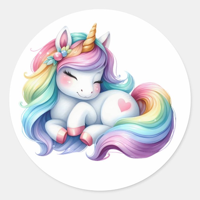 Pretty Watercolour Unicorn Stickers (Front)