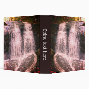 Pretty Waterfall Oil Photo Painting Personalized 3 Ring Binder