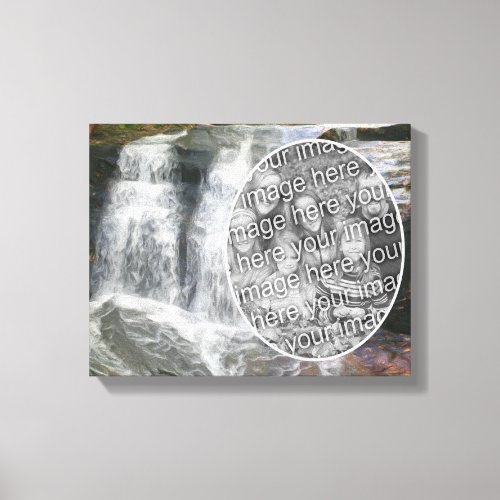 Pretty Waterfall Painting Create Your Own Photo Canvas Print