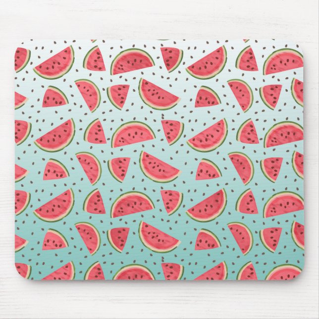 Pretty watermelon slices and seeds pattern mouse pad (Front)