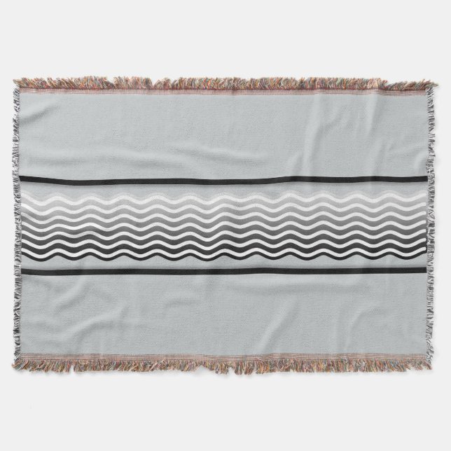 Pretty Waves grey gradients + your backgr. & idea Throw Blanket (Front)