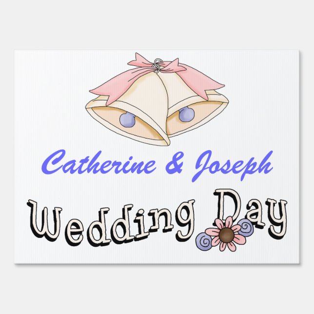 Pretty Wedding Bells Yard Sign (Front)