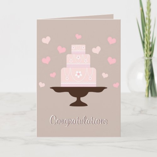 Pretty Wedding Cake Congratulations Card