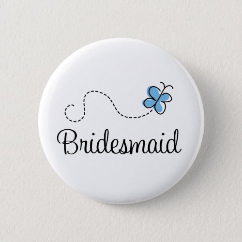 Pretty Wedding Day Bridesmaid Blue Button