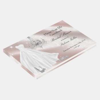 Pretty Wedding Dress Bridal Shower Guest Book by ExclusiveZazzle at Zazzle
