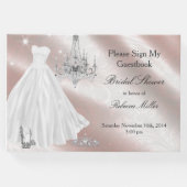 Pretty Wedding Dress Bridal Shower Guest Book (Front)
