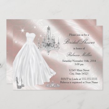 Pretty Wedding Dress Bridal Shower Invite by ExclusiveZazzle at Zazzle