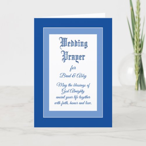 Pretty Wedding prayer custom card