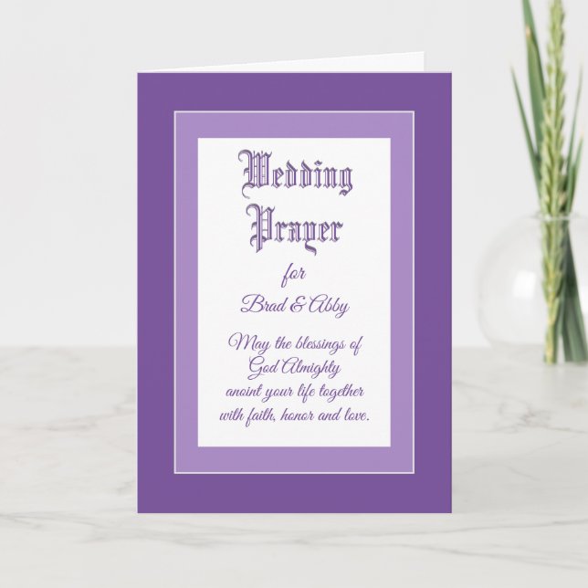 Pretty Wedding prayer custom card (Front)