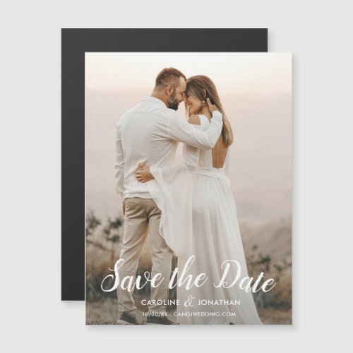 Pretty Wedding Save the Date with Vertical Photo