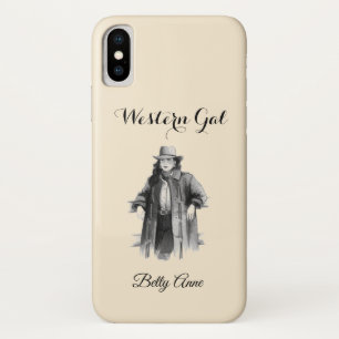 Pretty Western Lady Personalized iPhone X Case