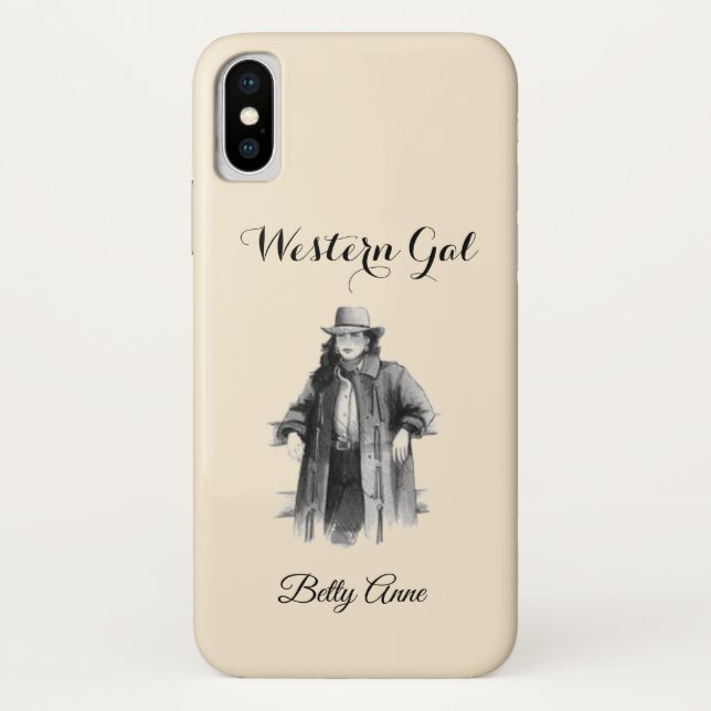 Pretty Western Lady Personalized Case-Mate iPhone Case (Back)