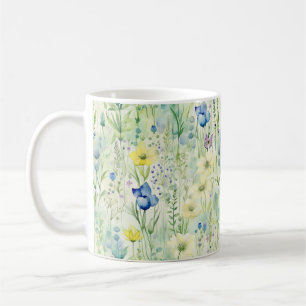 Pretty Whimsical Boho Wildflower Floral Pastel  Coffee Mug